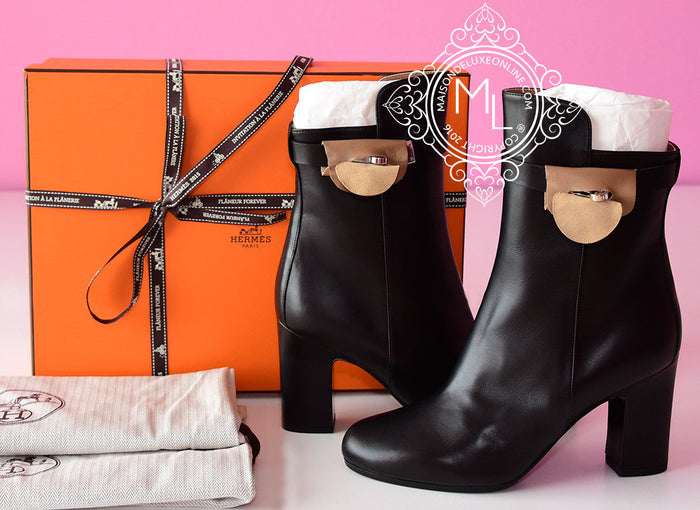 Hermes Hermes Womens Black Joueuse Kelly Boots 37 Shoes