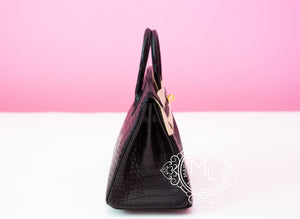 Hermes Hermes Noir Black Matte Crocodile Gold Birkin 25 Handbag - view 6