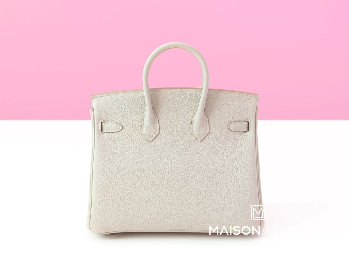 Hermes Gris Perle Togo PHW Birkin 25 Handbag