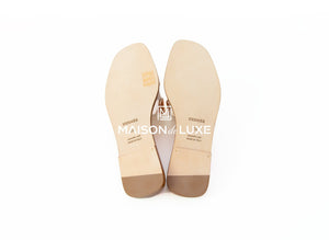 Hermes Hermes Women's Metallic Rose Dore Oran Sandal Slipper 38 Shoes - view 5