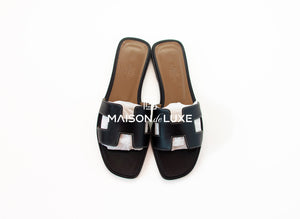 Hermes Hermes Women's Black Oran Sandal Slipper 37 Shoes - view 4