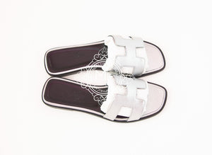 Hermes Hermes Womens Silver Oran Sandal Slipper 36 Shoes - view 3