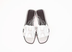 Hermes Hermes Womens Silver Oran Sandal Slipper 36 Shoes - view 4
