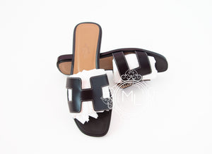 Hermes Hermes Womens Black Oran Sandal Slipper 36 Shoes - view 2