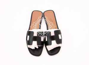 Hermes Hermes Womens Black Oran Sandal Slipper 36 Shoes - view 4