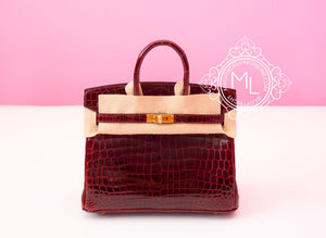 Hermes Hermes Bourgogne Burgundy Crocodile Birkin 25 Handbag - view 1