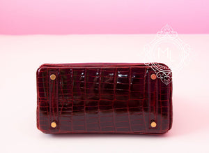 Hermes Hermes Bourgogne Burgundy Crocodile Birkin 25 Handbag - view 6