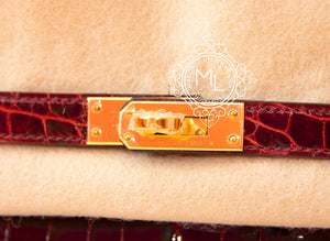Hermes Hermes Bourgogne Burgundy Crocodile Birkin 25 Handbag - view 7