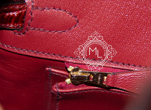 Hermes Hermes Bourgogne Burgundy Crocodile Birkin 25 Handbag - view 10