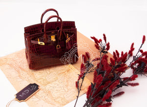 Hermes Hermes Bourgogne Burgundy Crocodile Birkin 25 Handbag - view 12