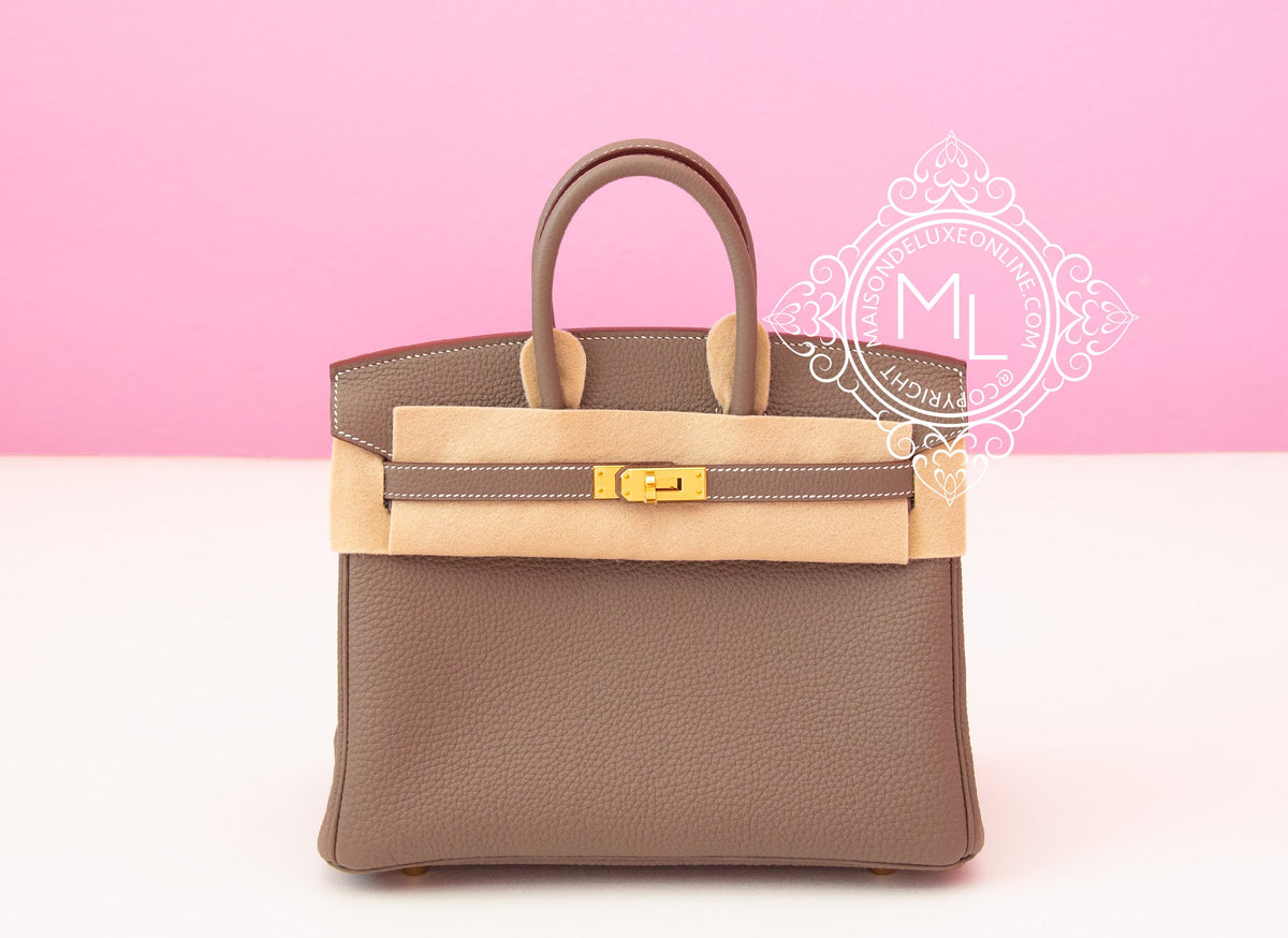 Hermes Hermes Etoupe Togo GHW Birkin 25 Handbag