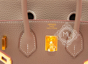 Hermes Hermes Etoupe Togo GHW Birkin 25 Handbag - view 9
