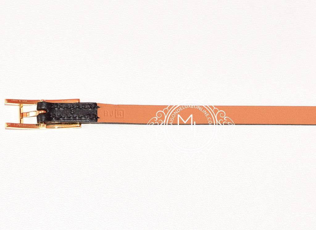 Hermes Noir Black GHW Hapi Triple Tour Bracelet Cuff S