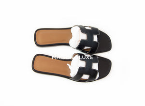 Hermes Hermes Women's Black Oran Sandal 38 - view 3
