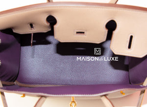 Hermes Hermes HSS Etoupe + Purple Togo GHW Birkin 30 Handbag - view 10