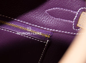 Hermes Hermes HSS Etoupe + Purple Togo GHW Birkin 30 Handbag - view 11
