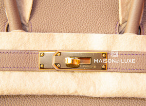 Hermes Hermes HSS Etoupe + Purple Togo GHW Birkin 30 Handbag - view 8
