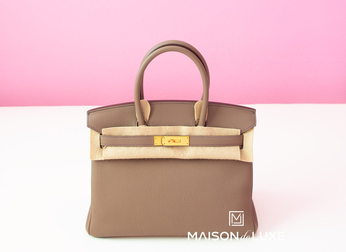 Hermes Hermes HSS Etoupe + Purple Togo GHW Birkin 30 Handbag