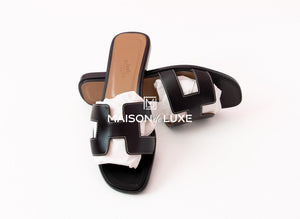 Hermes Hermes Womens Black Oran Sandal Slipper 38 Shoes - view 2