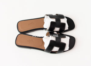 Hermes Hermes Womens Black Oran Sandal Slipper 38 Shoes - view 3