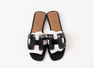 Hermes Hermes Womens Black Oran Sandal Slipper 38 Shoes - view 4