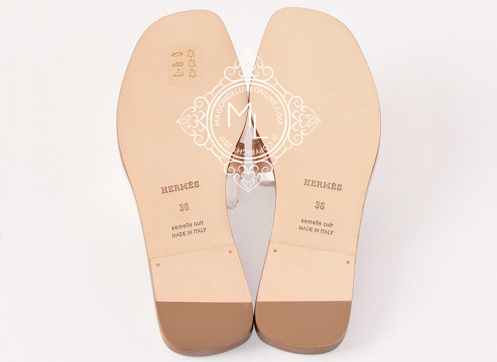 Hermes Womens Gold Oran Sandal Slipper 36 Shoes