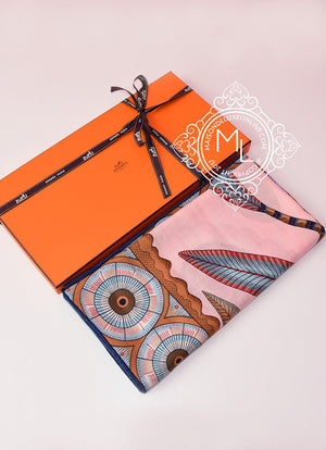 Hermes Hermes "The Savana Dance" Pink Cashmere 140 GM Shawl Scarf - view 2