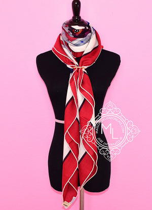 Hermes Hermes "Tatersale" Rouge H Cashmere 140 GM Shawl Scarf - view 5