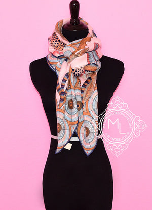 Hermes Hermes "The Savana Dance" Pink Cashmere 140 GM Shawl Scarf - view 6