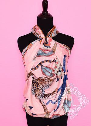 Hermes Hermes "The Savana Dance" Pink Cashmere 140 GM Shawl Scarf - view 7