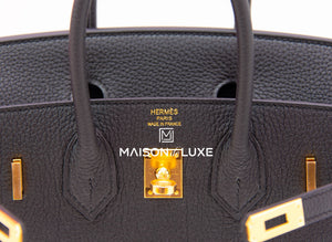 Hermes Hermes Birkin 25 Black Togo Gold Hardware - view 8
