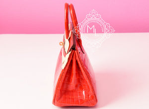 Hermes Hermes Geranium Red Crocodile Gold Birkin 25 Handbag - view 5
