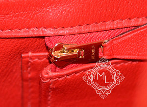 Hermes Hermes Geranium Red Crocodile Gold Birkin 25 Handbag - view 13