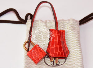 Hermes Hermes Geranium Red Crocodile Gold Birkin 25 Handbag - view 15