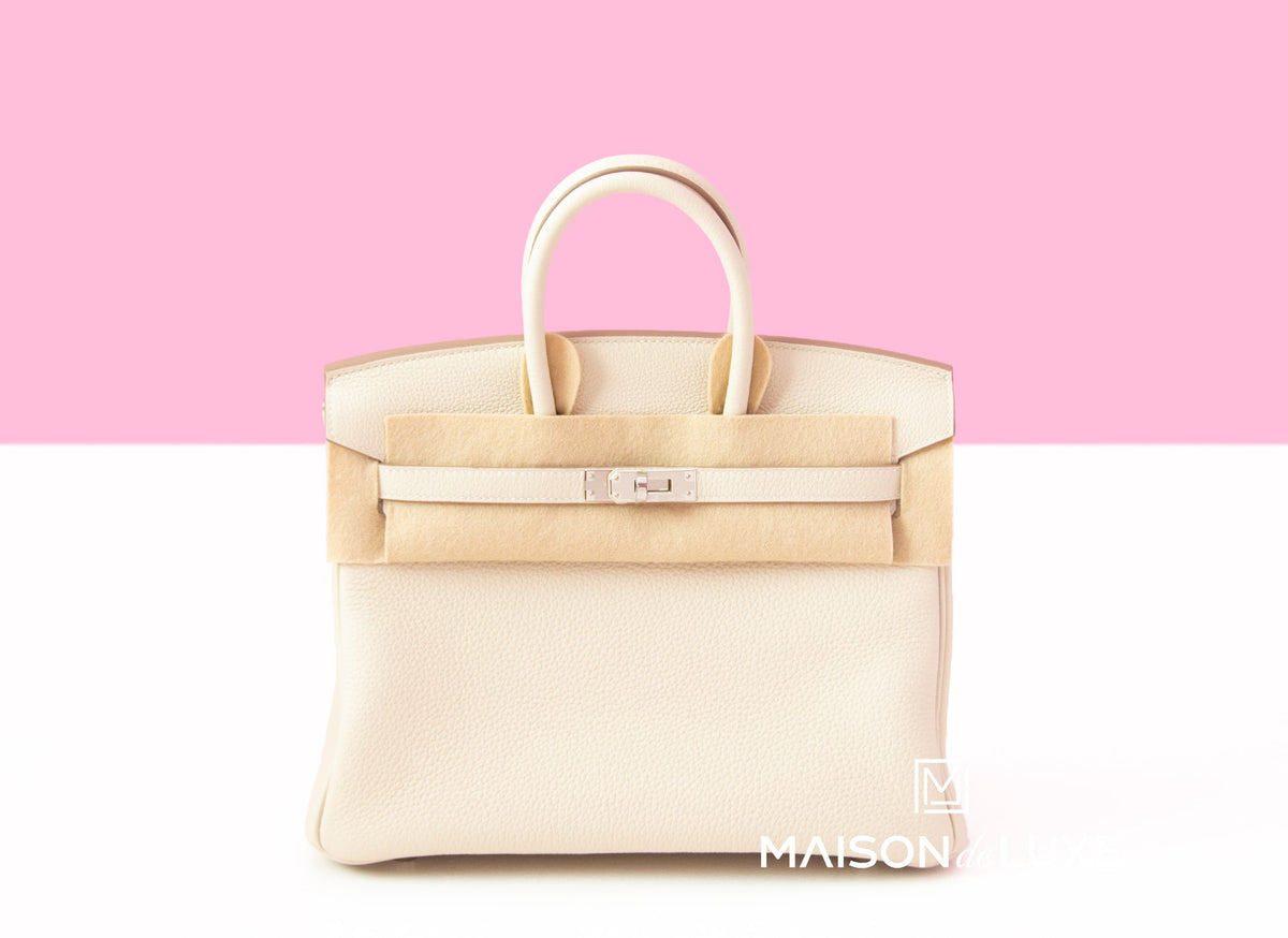 Hermes Hermes Craie Togo PHW Birkin 25 Handbag