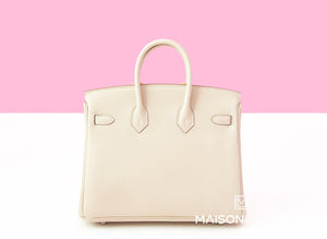 Hermes Hermes Craie Togo PHW Birkin 25 Handbag - view 4