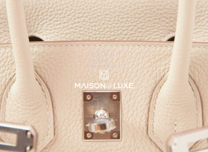 Hermes Hermes Craie Togo PHW Birkin 25 Handbag - view 9