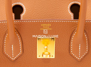 Hermes Hermes Birkin 30 Gold Togo GHW Handbag - view 7