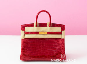 Hermes Hermes Braise Red POROSUS Crocodile Birkin 25 Handbag - view 1