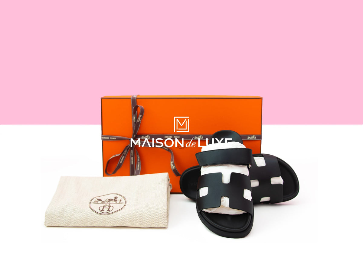 Hermes Hermes Women's Black Chypre Sandal 37