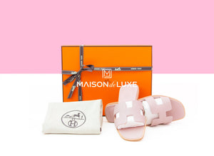 Hermes Hermes Women's Rose Porcelaine Oran Sandal 37 - view 1