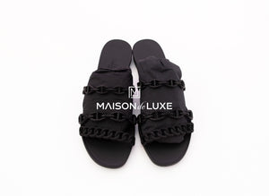 Hermes Hermes Womens Rivage Jelly Black Sandal Slipper 36 Shoes - view 4