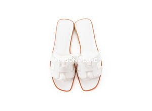 Hermes Hermes Women's White Oran Sandal 38 - view 3