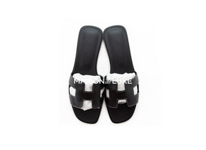 Hermes Hermes Women's Black Oran Sandal 38 - view 3