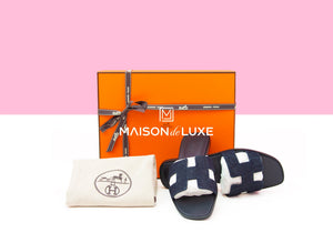 Hermes Hermes Women's Denim Blue Brut Oran Sandal 37.5 - view 1