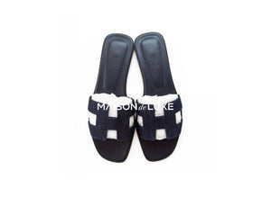 Hermes Hermes Women's Denim Blue Brut Oran Sandal 37.5 - view 3