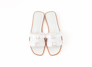 Hermes Hermes Women's White Oran Sandal 37 - view 4