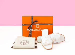 Hermes Hermes Women's White Oran Sandal 38 - view 1