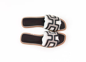 Hermes Hermes Women's Canvas Prunoir / Noir Oran Sandal 38 - view 3