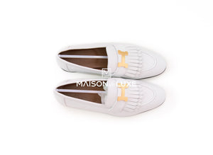 Hermes Hermes Womens White Royal Loafer 37 - view 3